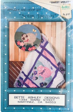 Pig Theme Applique Baby Quilt Nursery Quilted Wall Hanging Farm Animal Quilting Designs Pattern Sweet Violet Seams Aproppos