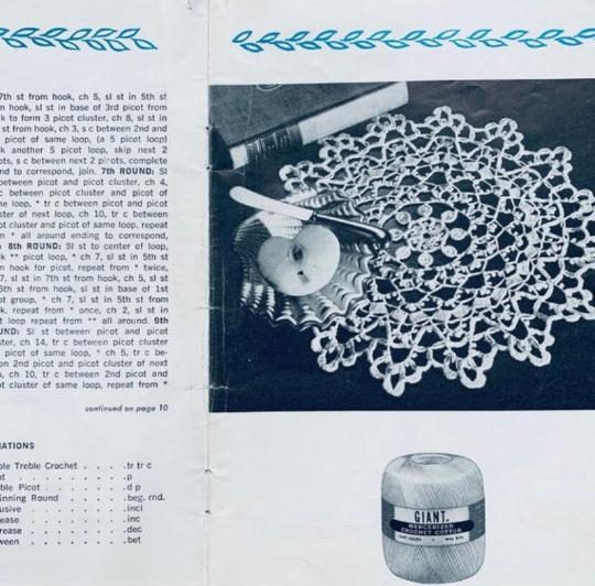 Crochet & Tatting Patterns for Doilies Tablecloth Bedspread Edgings & Home Decor Vintage Pattern Booklet
