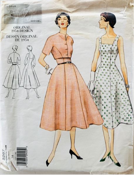 50s Reissued Fit N Flare Sun Dress w/ Bolero Jacket Sundress Sewing Pattern Vogue 2267 B36