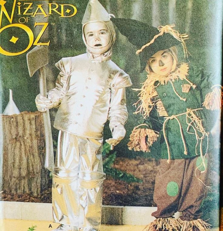 Wizard of Oz Tin Man & Scarecrow Kids Halloween Toddler Costume Sewing Pattern Simplicity 7814 Size 3-8